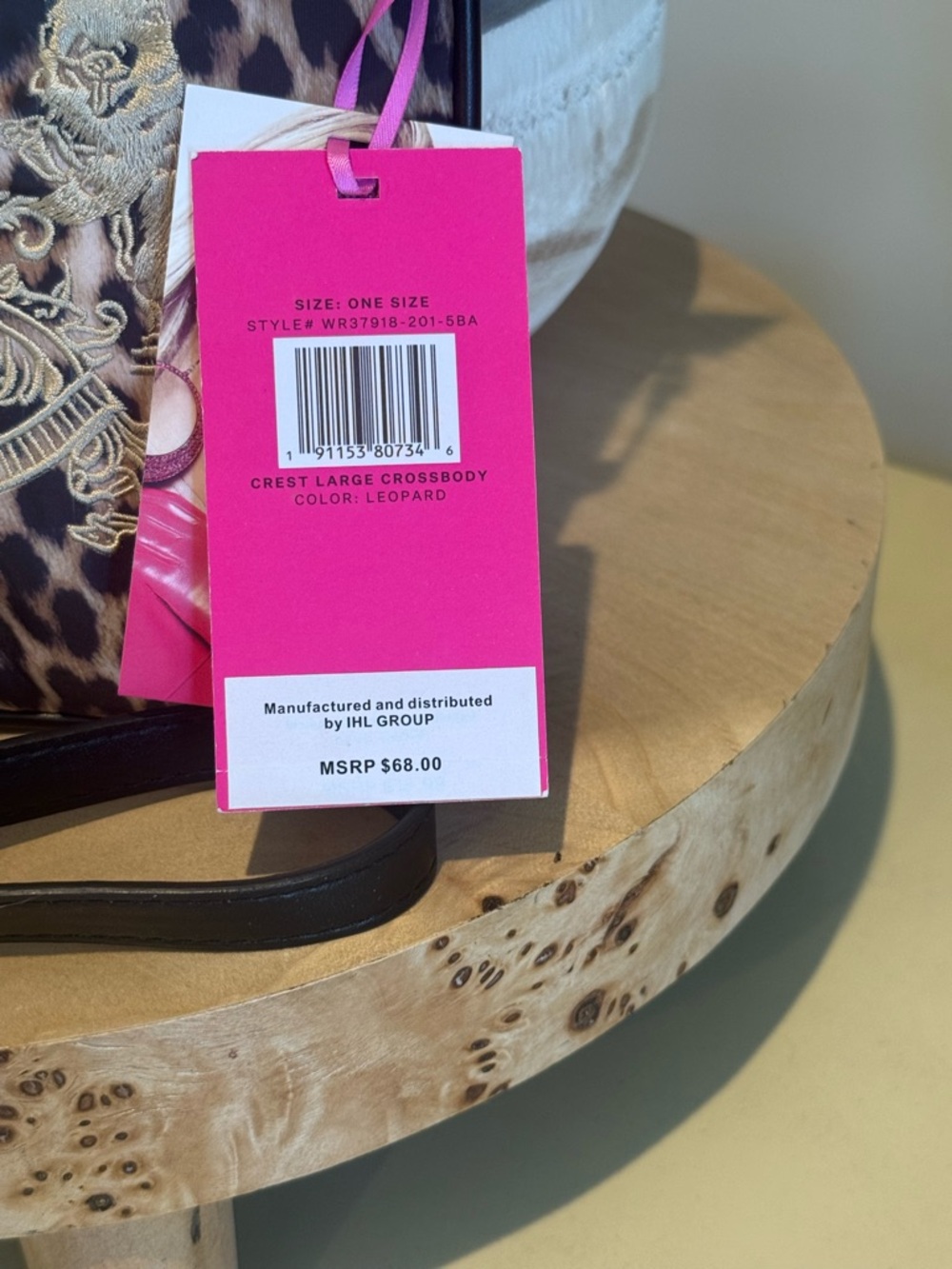 PARIS HILTON BNWT Leopard Embroidered Crossbody Bag - (Brown Leopard) - Picture 4 of 6